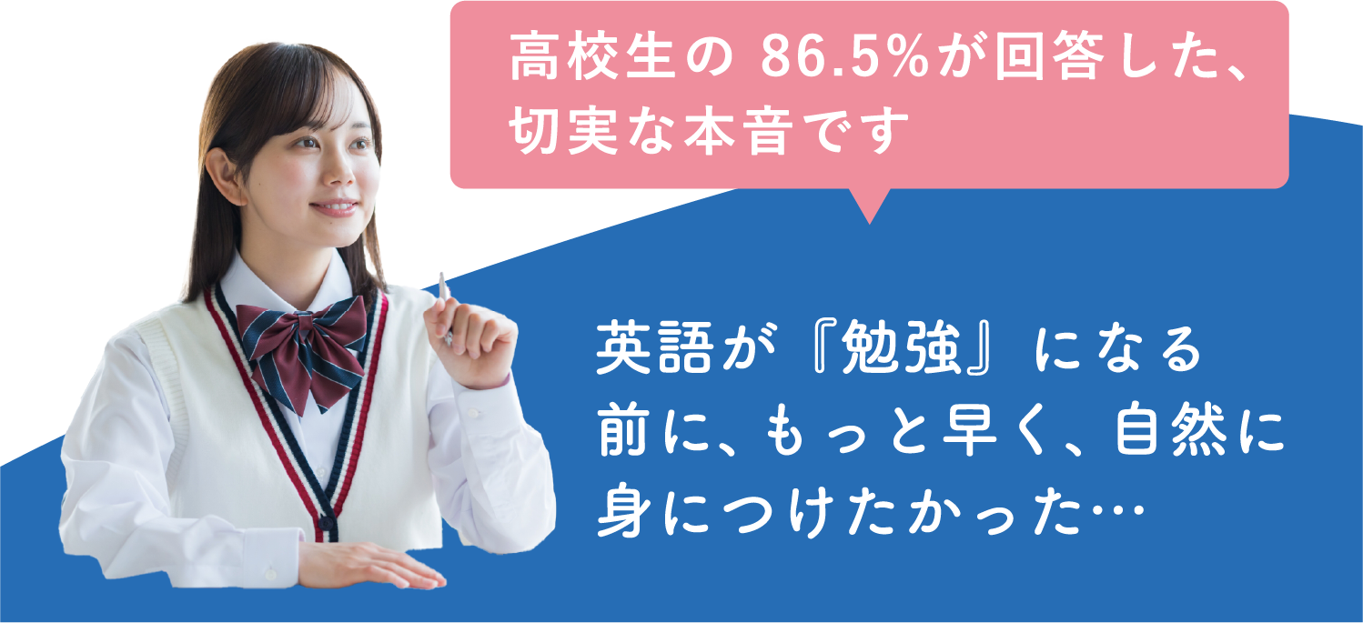高校生の 86.5%が回答した、切実な本音です 